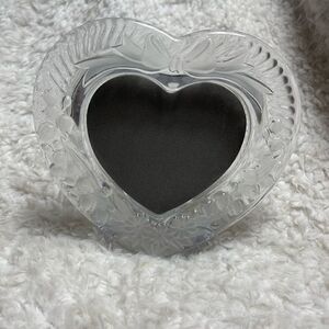 Home Beautiful heavy lead crystal Heart 7x7 Glass Picture Frame